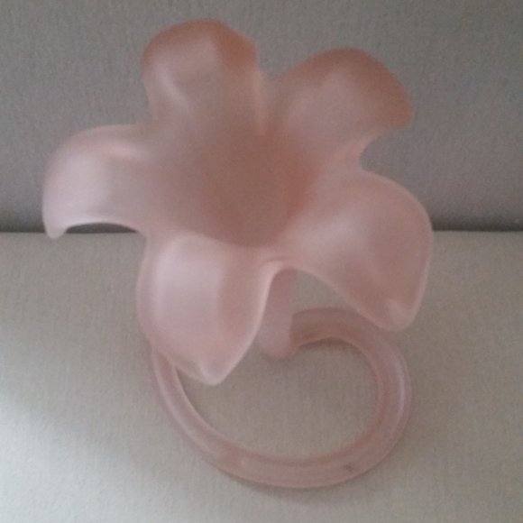 Vintage pink satin glass Jack in the Pulpit vase hand blown EUC - Picture 1 of 2